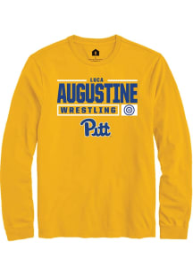 Luca Augustine  Pitt Panthers Gold Rally NIL Stacked Box Long Sleeve T Shirt
