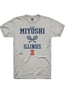 Kenta Miyoshi  Illinois Fighting Illini Ash Rally NIL Sport Icon Short Sleeve T Shirt