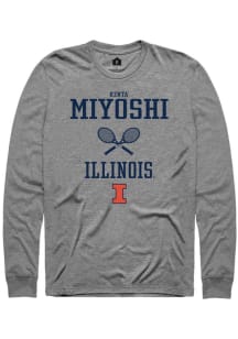 Kenta Miyoshi  Illinois Fighting Illini Graphite Rally NIL Sport Icon Long Sleeve T Shirt