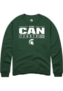 Ayshe Can  Rally Michigan State Spartans Mens Green NIL Stacked Box Long Sleeve Crew Sweatshirt
