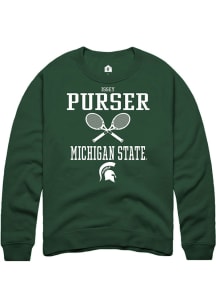 Issey Purser  Rally Michigan State Spartans Mens Green NIL Sport Icon Long Sleeve Crew Sweatshirt