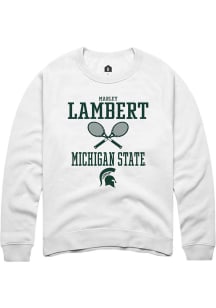 Marley Lambert  Rally Michigan State Spartans Mens White NIL Sport Icon Long Sleeve Crew Sweatshir..