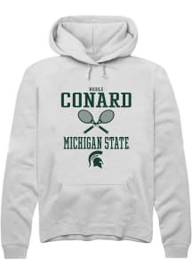 Nicole Conard  Rally Michigan State Spartans Mens White NIL Sport Icon Long Sleeve Hoodie