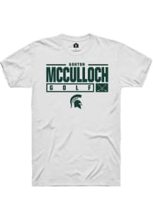 Ashton McCulloch  Michigan State Spartans White Rally NIL Stacked Box Short Sleeve T Shirt