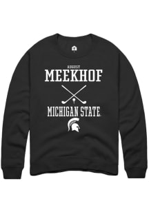 August Meekhof  Rally Michigan State Spartans Mens Black NIL Sport Icon Long Sleeve Crew Sweatshir..