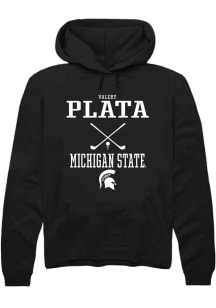 Valery Plata  Rally Michigan State Spartans Mens Black NIL Sport Icon Long Sleeve Hoodie