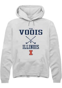 Ryan Voois  Rally Illinois Fighting Illini Mens White NIL Sport Icon Long Sleeve Hoodie