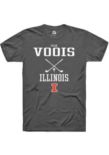 Ryan Voois  Illinois Fighting Illini Dark Grey Rally NIL Sport Icon Short Sleeve T Shirt