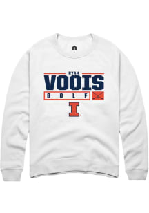 Ryan Voois  Rally Illinois Fighting Illini Mens White NIL Stacked Box Long Sleeve Crew Sweatshirt