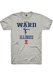 Arielle Ward  Illinois Fighting Illini Ash Rally NIL Sport Icon Short Sleeve T Shirt
