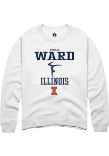 Arielle Ward  Rally Illinois Fighting Illini Mens White NIL Sport Icon Long Sleeve Crew Sweatshirt
