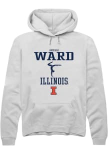 Arielle Ward  Rally Illinois Fighting Illini Mens White NIL Sport Icon Long Sleeve Hoodie