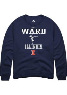 Arielle Ward  Rally Illinois Fighting Illini Mens Navy Blue NIL Sport Icon Long Sleeve Crew Sweats..