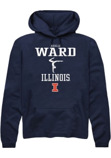 Arielle Ward  Rally Illinois Fighting Illini Mens Navy Blue NIL Sport Icon Long Sleeve Hoodie