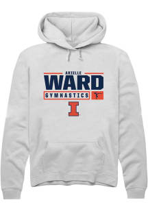 Arielle Ward  Rally Illinois Fighting Illini Mens White NIL Stacked Box Long Sleeve Hoodie