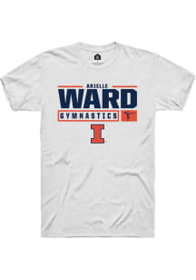 Arielle Ward  Illinois Fighting Illini White Rally NIL Stacked Box Short Sleeve T Shirt