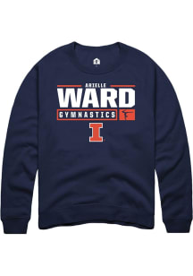 Arielle Ward  Rally Illinois Fighting Illini Mens Navy Blue NIL Stacked Box Long Sleeve Crew Sweat..