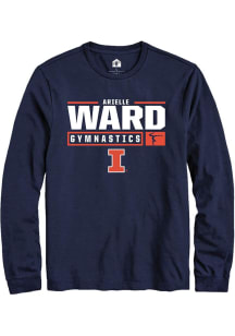 Arielle Ward  Illinois Fighting Illini Navy Blue Rally NIL Stacked Box Long Sleeve T Shirt