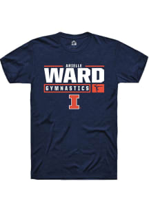 Arielle Ward  Illinois Fighting Illini Navy Blue Rally NIL Stacked Box Short Sleeve T Shirt