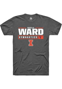 Arielle Ward  Illinois Fighting Illini Dark Grey Rally NIL Stacked Box Short Sleeve T Shirt