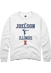 Tali Joelson  Rally Illinois Fighting Illini Mens White NIL Sport Icon Long Sleeve Crew Sweatshirt
