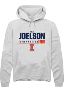 Tali Joelson  Rally Illinois Fighting Illini Mens White NIL Stacked Box Long Sleeve Hoodie