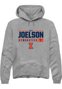 Tali Joelson  Rally Illinois Fighting Illini Mens Graphite NIL Stacked Box Long Sleeve Hoodie
