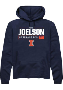 Tali Joelson  Rally Illinois Fighting Illini Mens Navy Blue NIL Stacked Box Long Sleeve Hoodie