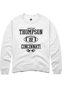 Jonathan Thompson  Rally Cincinnati Bearcats Mens White NIL Sport Icon Long Sleeve Crew Sweatshirt