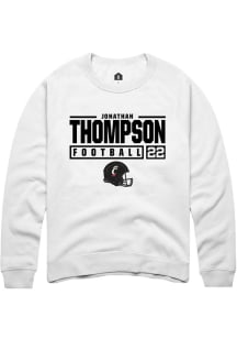 Jonathan Thompson  Rally Cincinnati Bearcats Mens White NIL Stacked Box Long Sleeve Crew Sweatshir..