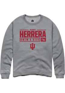 Harrison Herrera  Rally Indiana Hoosiers Mens Graphite NIL Stacked Box Long Sleeve Crew Sweatshirt