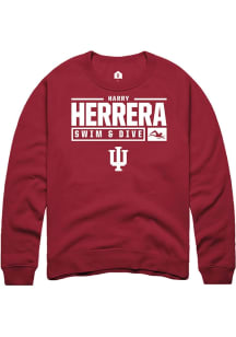 Harrison Herrera  Rally Indiana Hoosiers Mens Red NIL Stacked Box Long Sleeve Crew Sweatshirt