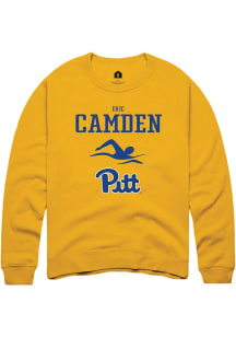 Eric Camden  Rally Pitt Panthers Mens Gold NIL Sport Icon Long Sleeve Crew Sweatshirt