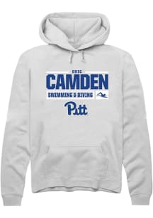 Eric Camden  Rally Pitt Panthers Mens White NIL Stacked Box Long Sleeve Hoodie