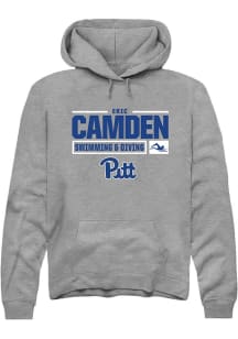 Eric Camden  Rally Pitt Panthers Mens Graphite NIL Stacked Box Long Sleeve Hoodie