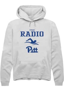 Ethan Radio  Rally Pitt Panthers Mens White NIL Sport Icon Long Sleeve Hoodie