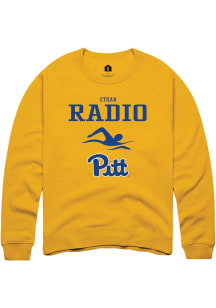 Ethan Radio  Rally Pitt Panthers Mens Gold NIL Sport Icon Long Sleeve Crew Sweatshirt