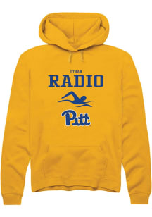 Ethan Radio  Rally Pitt Panthers Mens Gold NIL Sport Icon Long Sleeve Hoodie