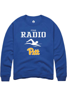 Ethan Radio  Rally Pitt Panthers Mens Blue NIL Sport Icon Long Sleeve Crew Sweatshirt
