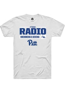 Ethan Radio  Pitt Panthers White Rally NIL Stacked Box Short Sleeve T Shirt