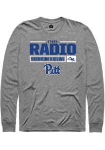 Ethan Radio  Pitt Panthers Graphite Rally NIL Stacked Box Long Sleeve T Shirt