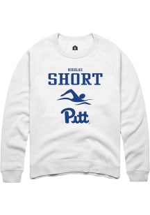 Nikolas Short  Rally Pitt Panthers Mens White NIL Sport Icon Long Sleeve Crew Sweatshirt