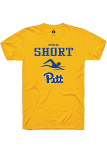 Nikolas Short  Pitt Panthers Gold Rally NIL Sport Icon Short Sleeve T Shirt