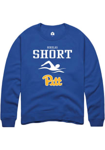 Nikolas Short  Rally Pitt Panthers Mens Blue NIL Sport Icon Long Sleeve Crew Sweatshirt