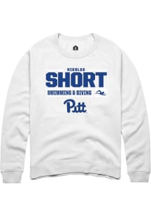 Nikolas Short  Rally Pitt Panthers Mens White NIL Stacked Box Long Sleeve Crew Sweatshirt