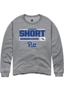 Nikolas Short  Rally Pitt Panthers Mens Graphite NIL Stacked Box Long Sleeve Crew Sweatshirt