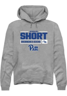 Nikolas Short  Rally Pitt Panthers Mens Graphite NIL Stacked Box Long Sleeve Hoodie