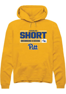 Nikolas Short  Rally Pitt Panthers Mens Gold NIL Stacked Box Long Sleeve Hoodie