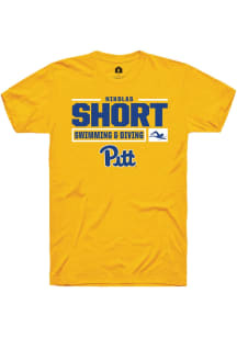 Nikolas Short  Pitt Panthers Gold Rally NIL Stacked Box Short Sleeve T Shirt