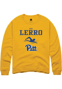 Paul Lerro  Rally Pitt Panthers Mens Gold NIL Sport Icon Long Sleeve Crew Sweatshirt